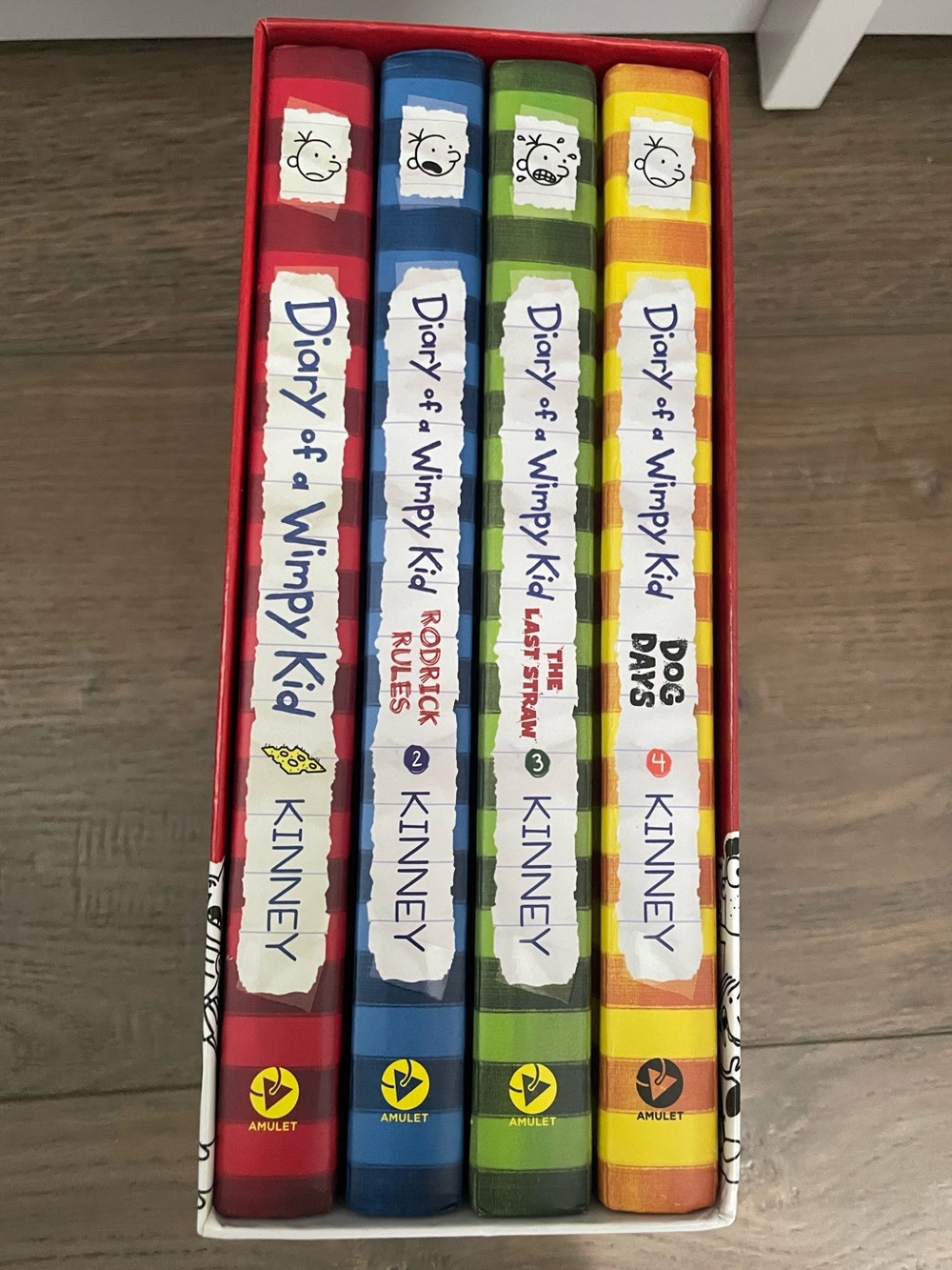 Diary of a Wimpy Kid 4-Book Colorful Kids Book Set - Kinney